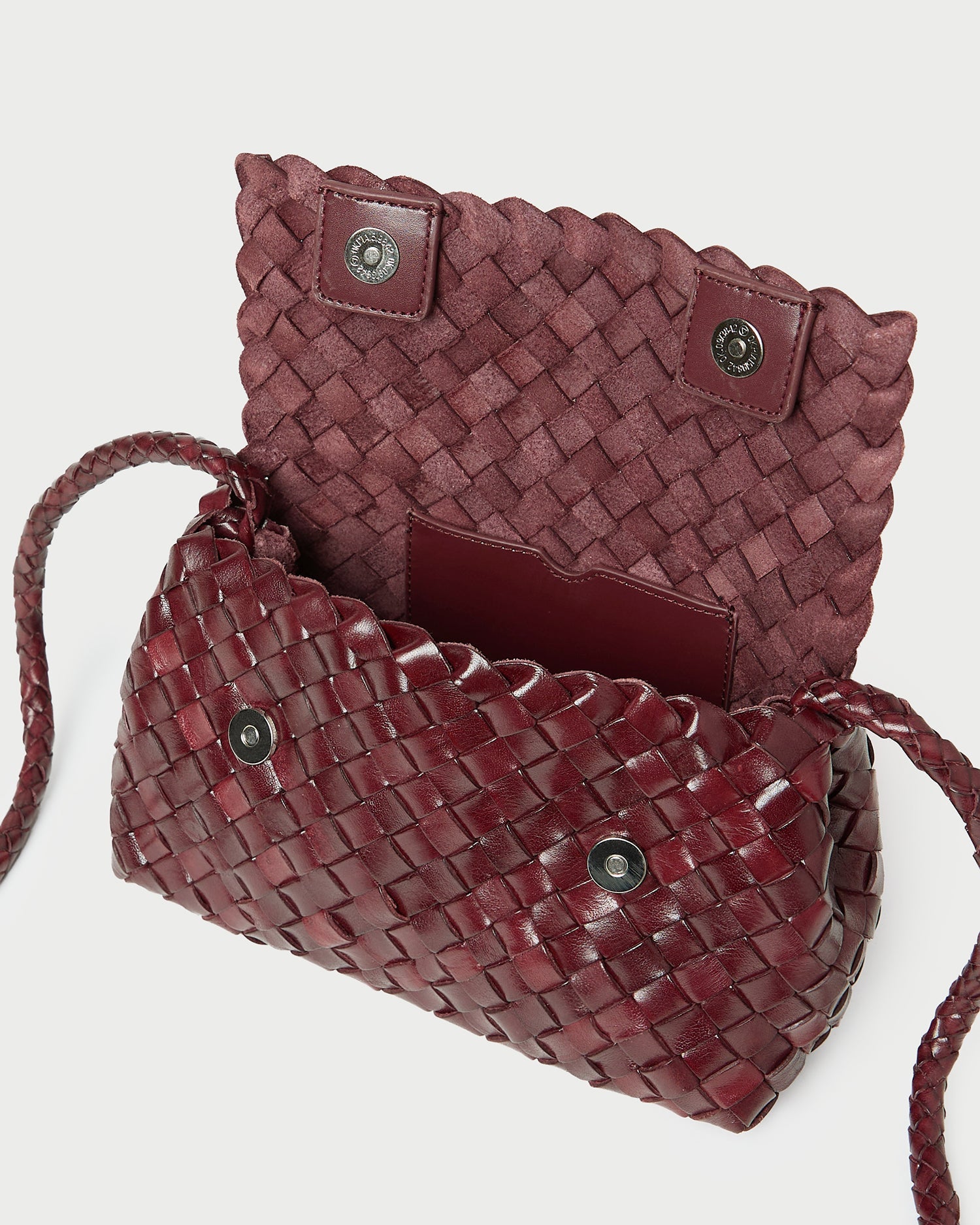 Vinnie Maroon Woven Leather Crossbody | Loeffler Randall Women