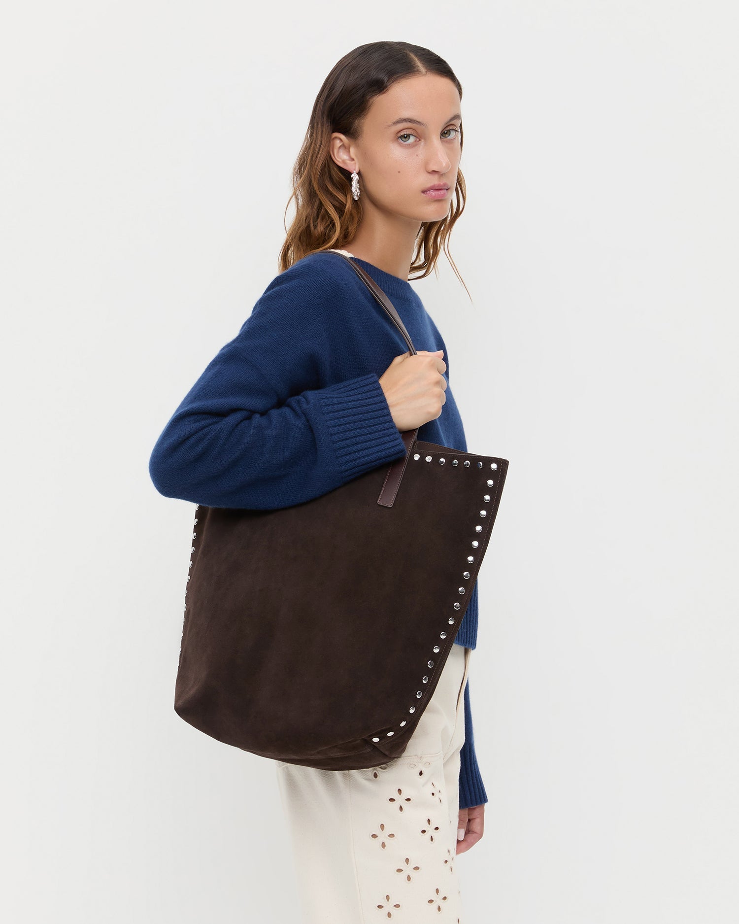 Walker Brown/Silver Suede Tote | Loeffler Randall Women