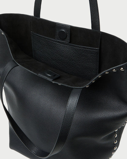 Walker Black/Silver Leather Tote | Loeffler Randall Women