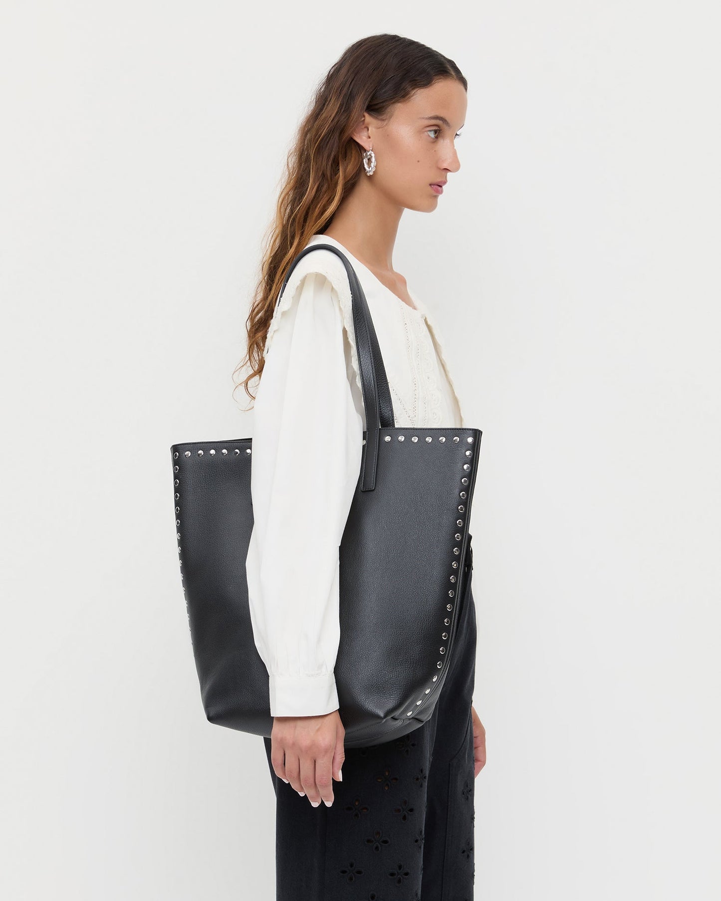 Walker Black/Silver Leather Tote | Loeffler Randall Women