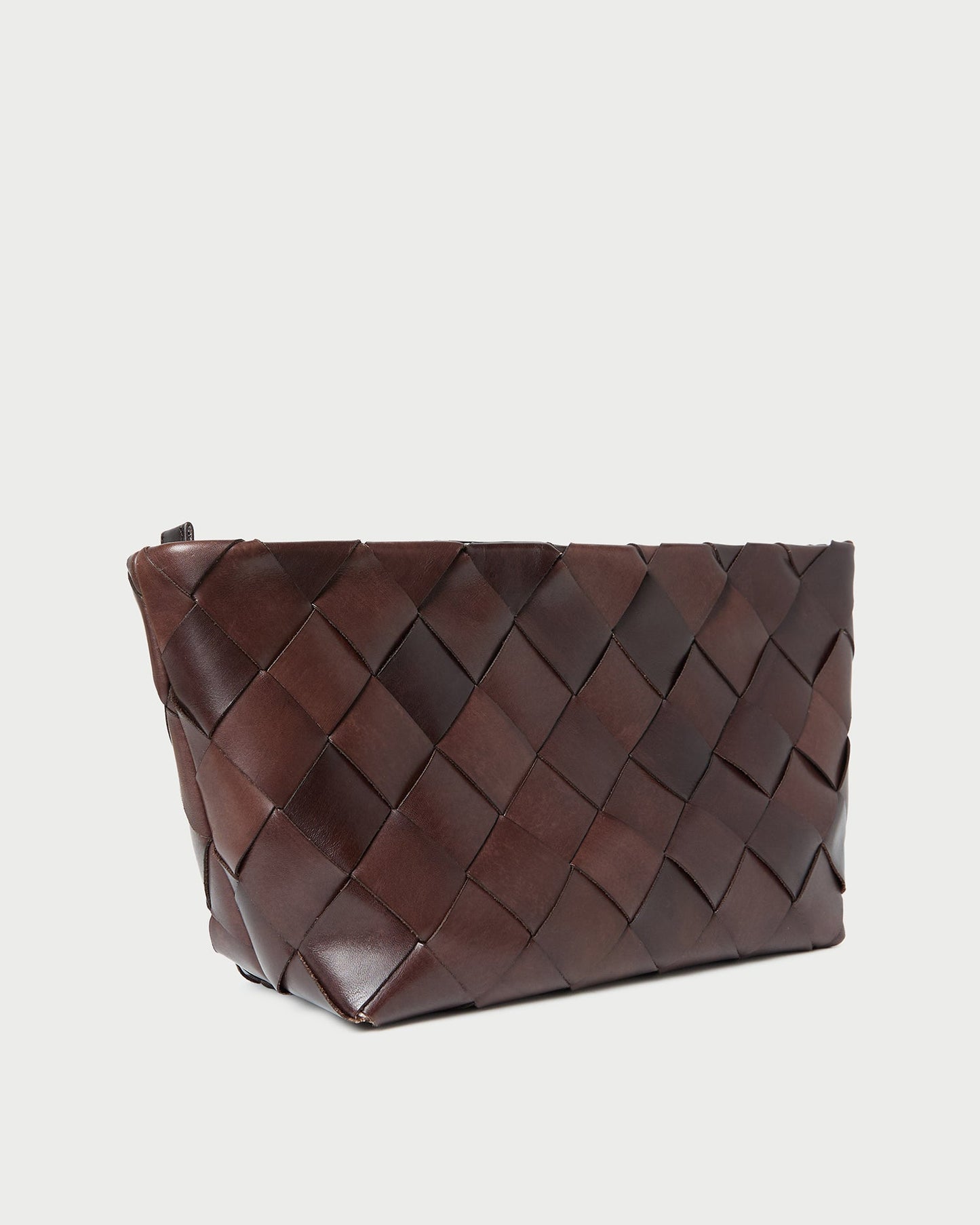 Melina Chocolate Woven Leather Clutch | Loeffler Randall Women