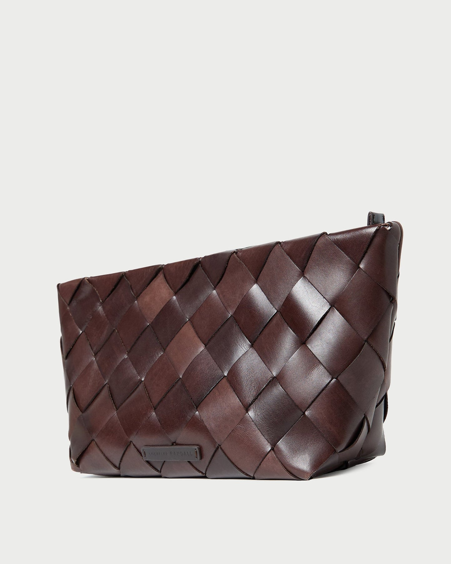 Melina Chocolate Woven Leather Clutch | Loeffler Randall Women