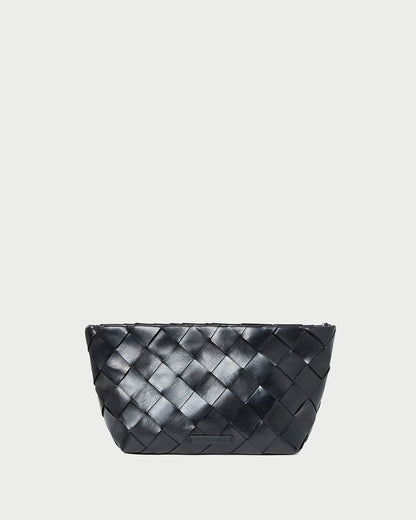 Melina Black Woven Leather Clutch | Loeffler Randall Women