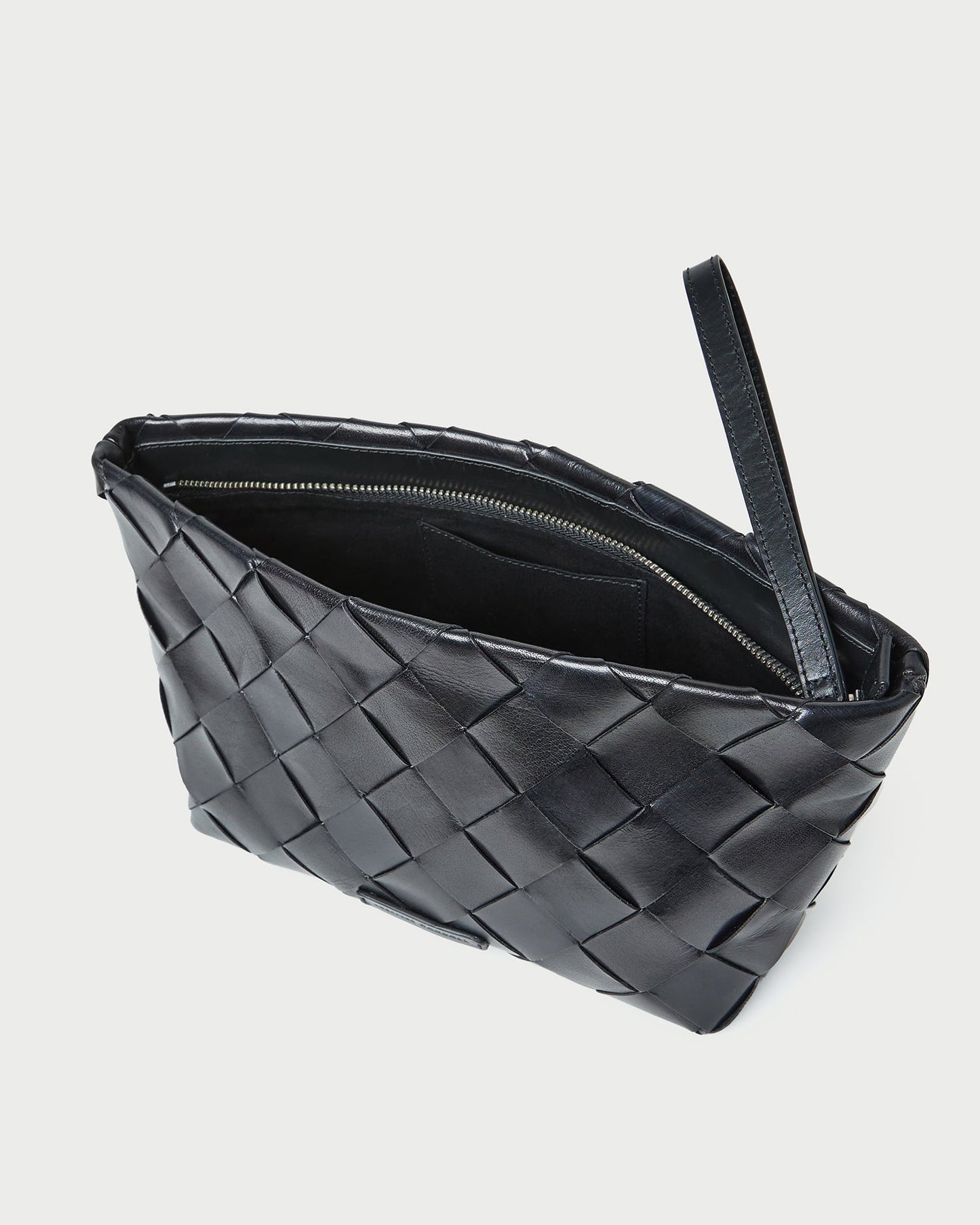 Melina Black Woven Leather Clutch | Loeffler Randall Women