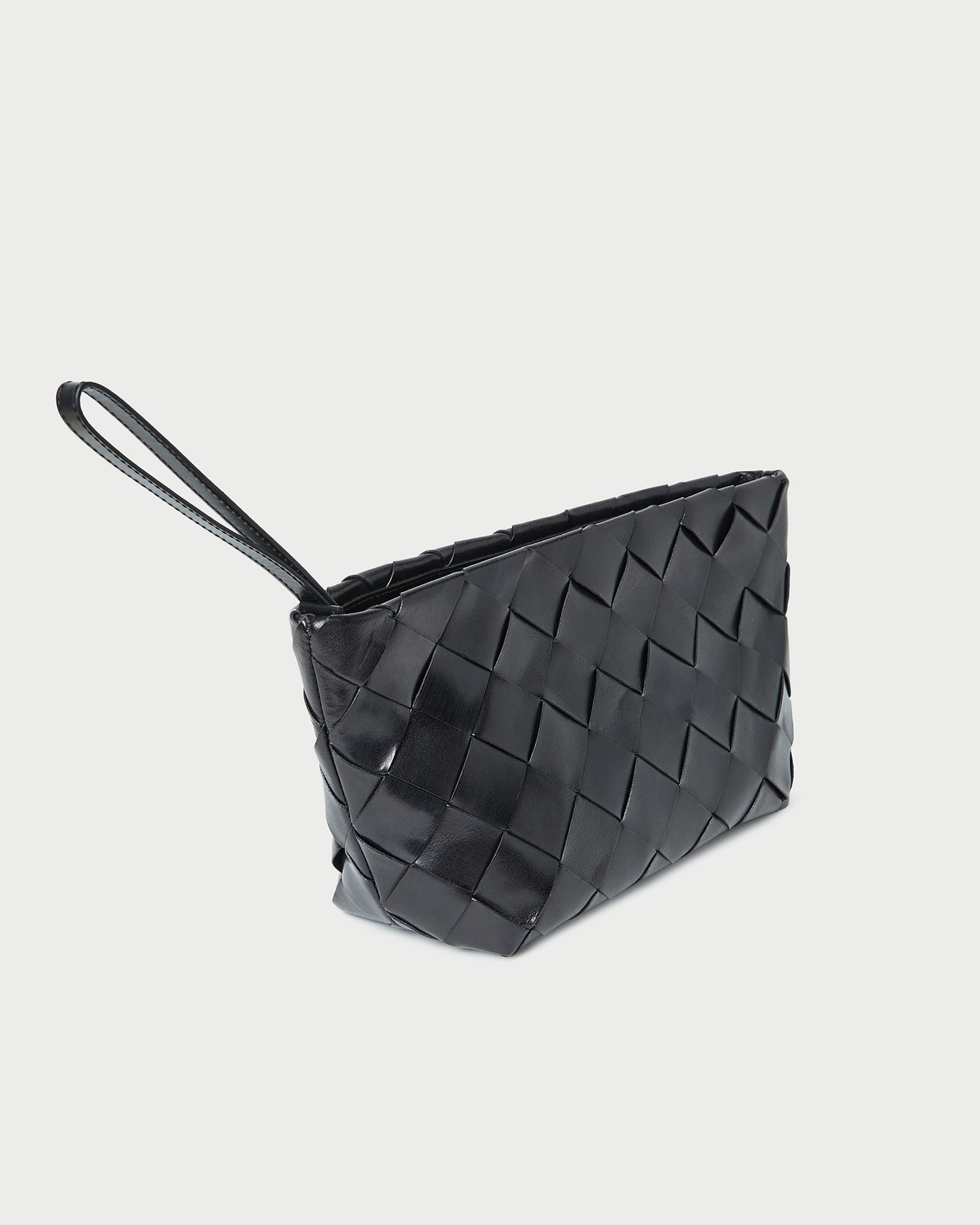 Melina Black Woven Leather Clutch | Loeffler Randall Women
