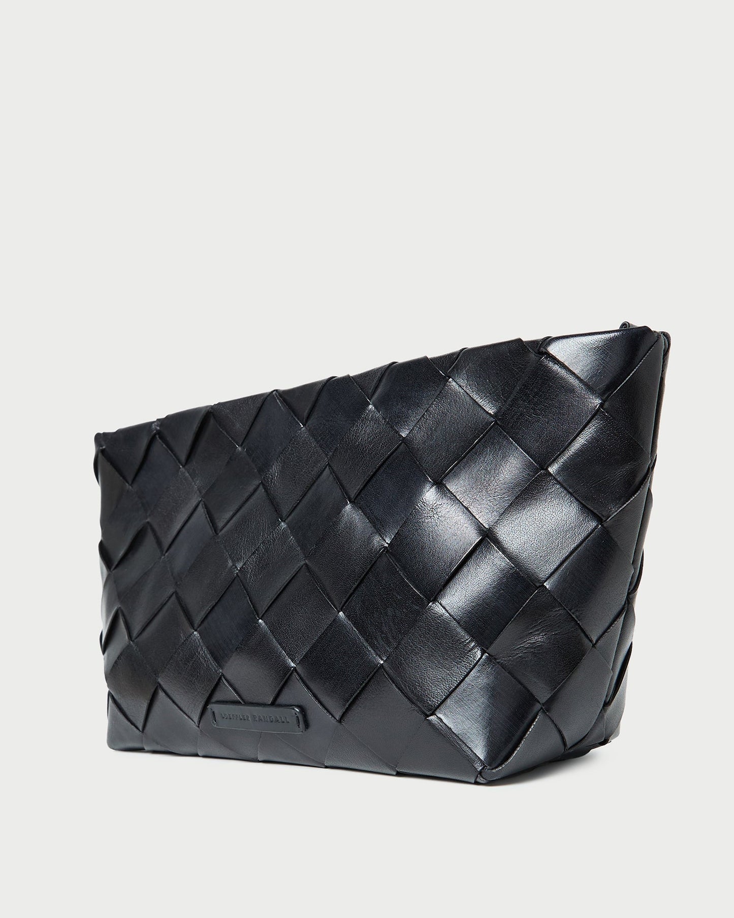 Melina Black Woven Leather Clutch | Loeffler Randall Women