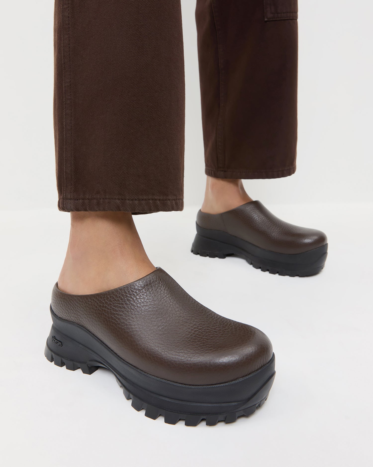 Gemma Brown Leather Lug Mule | Loeffler Randall Women