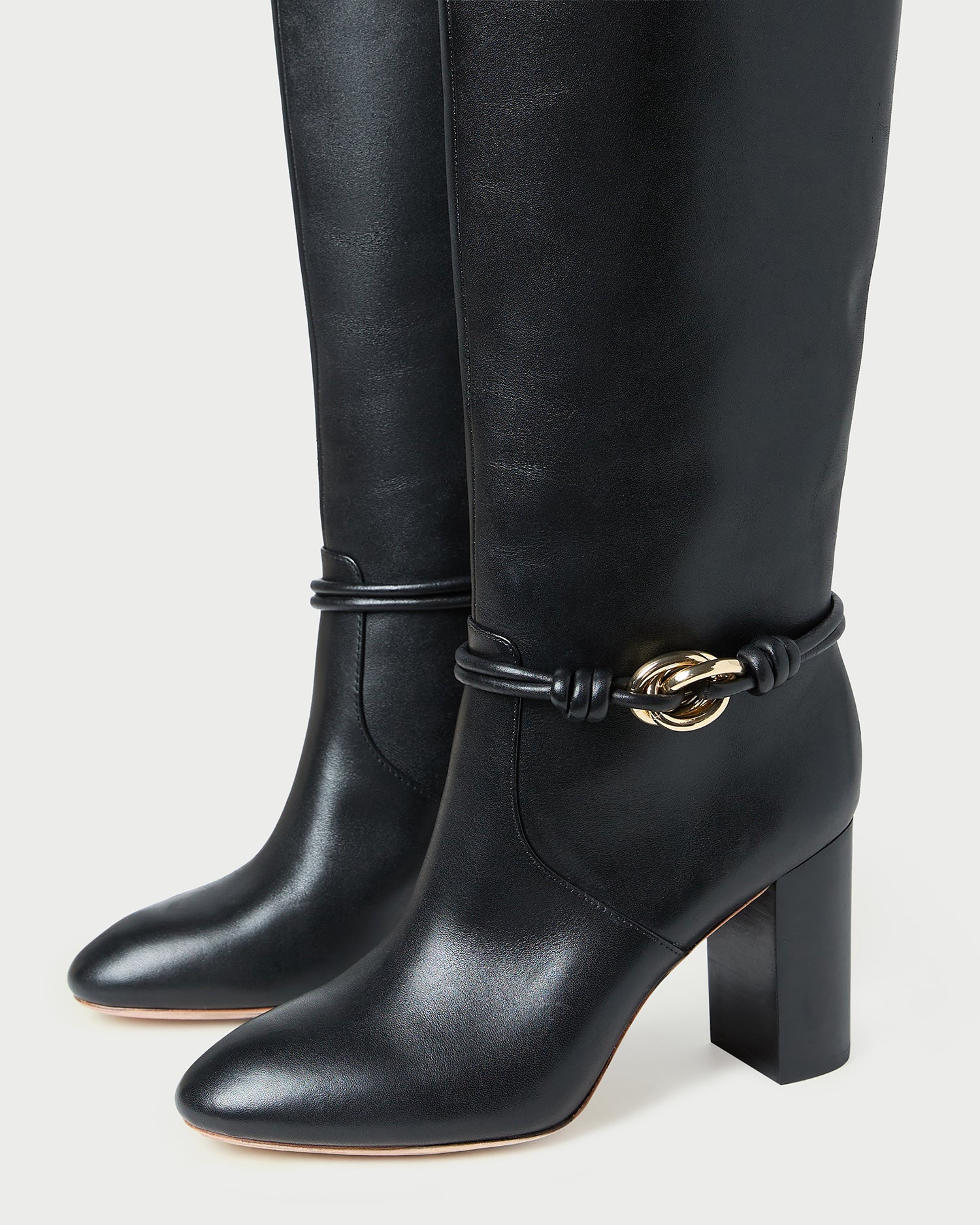Goldy Black/Gold Leather Tall Boot | Loeffler Randall Women