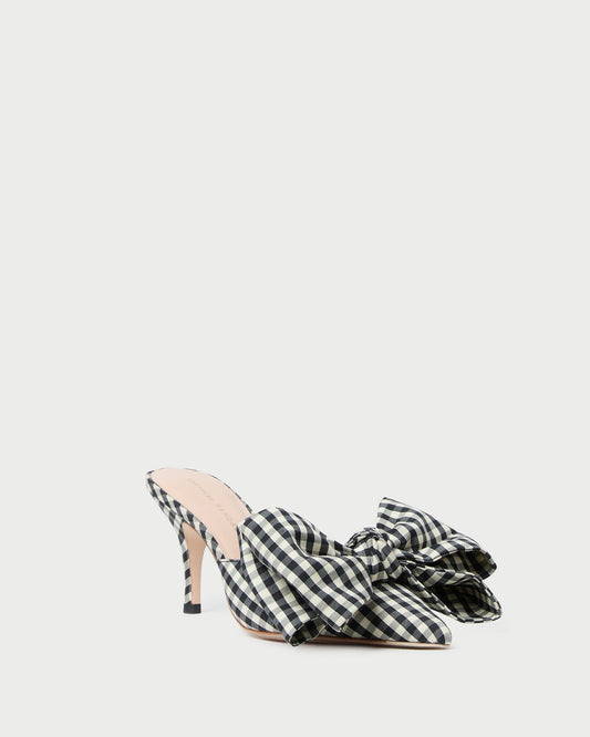 Margot Black/White Gingham Bow Mule | Loeffler Randall Women