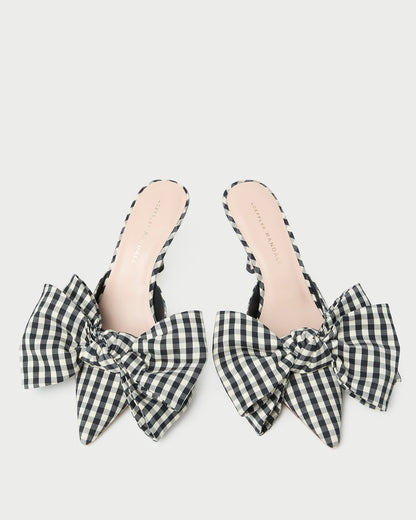 Margot Black/White Gingham Bow Mule | Loeffler Randall Women