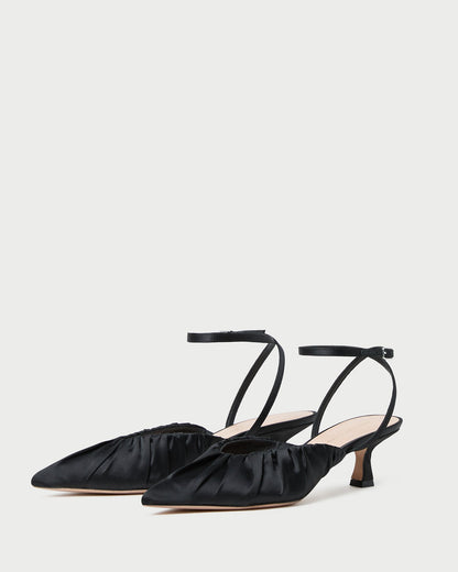 Rio Black Satin Kitten Heel | Loeffler Randall Women