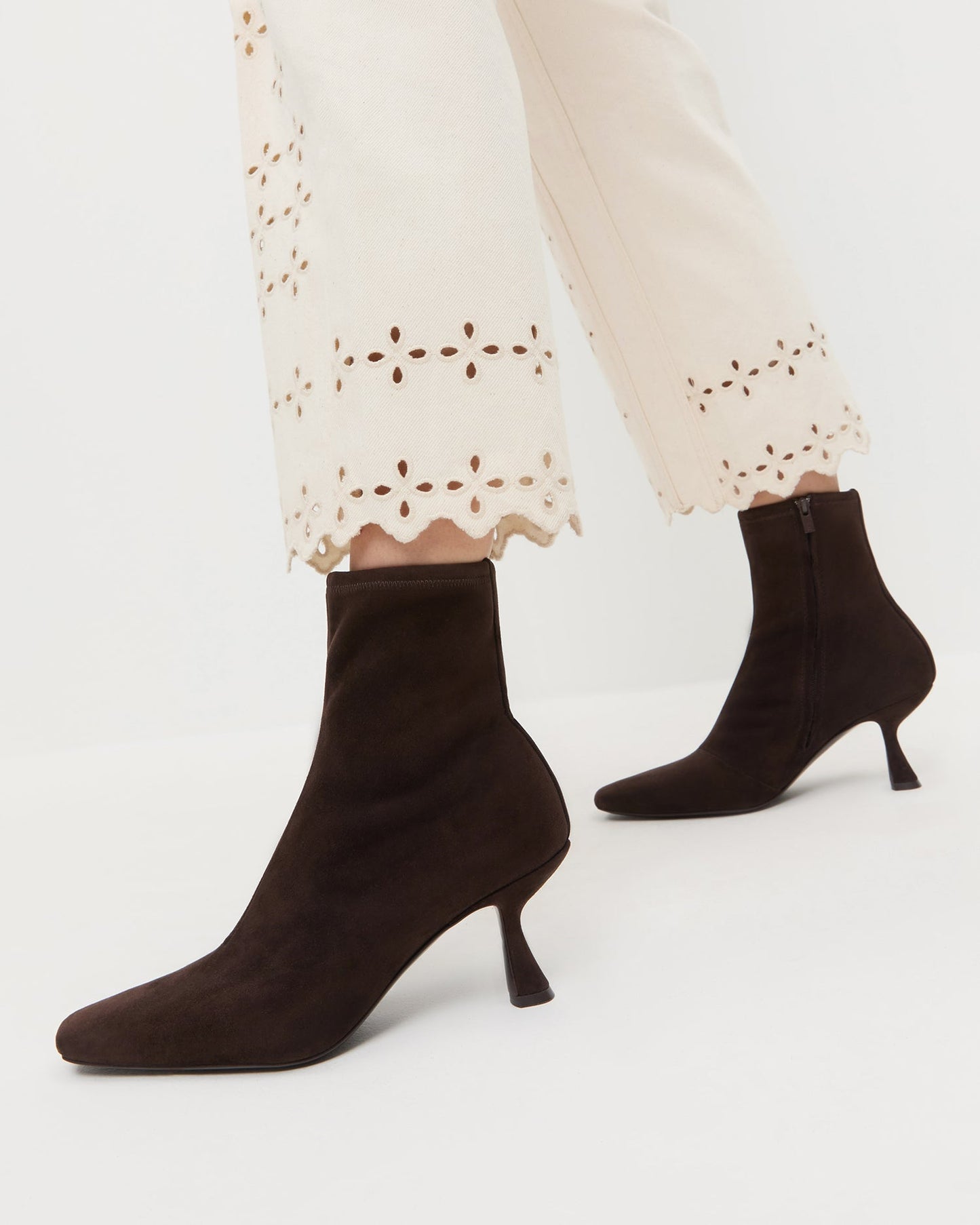 Thandy Brown Suede Curved Heel Bootie | Loeffler Randall Women