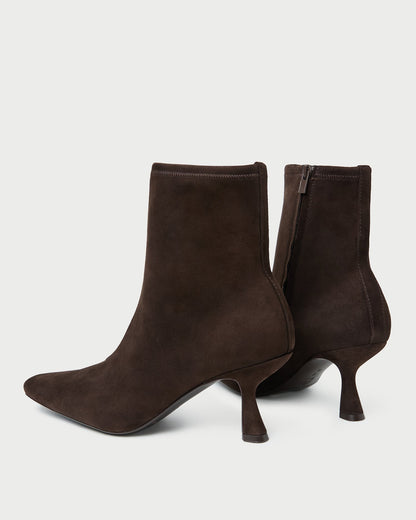 Thandy Brown Suede Curved Heel Bootie | Loeffler Randall Women