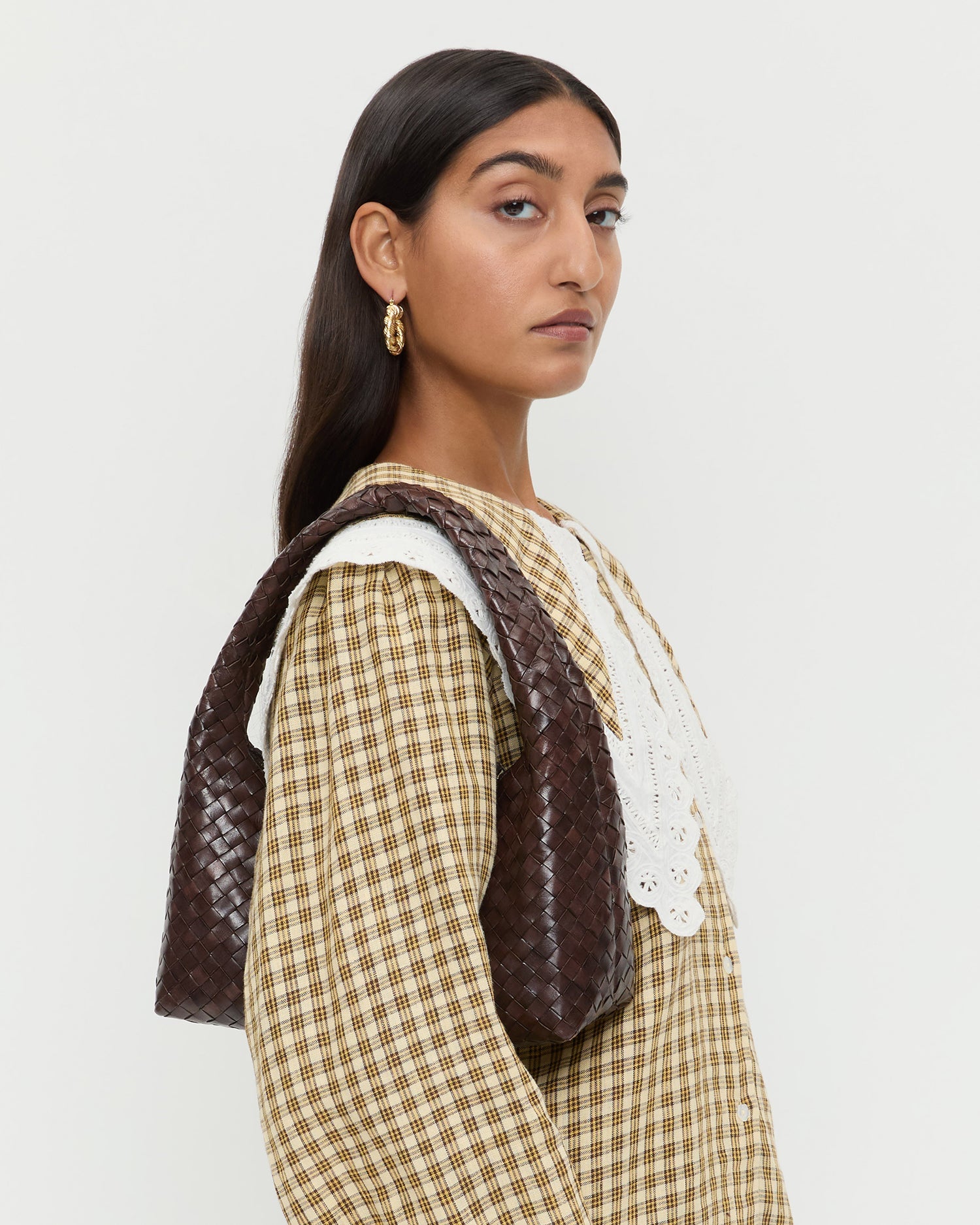 Mercer Chocolate Woven Shoulder Bag | Loeffler Randall Women