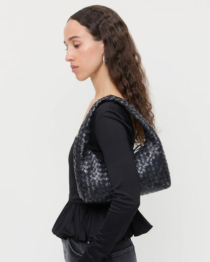 Mercer Black Woven Shoulder Bag | Loeffler Randall Women