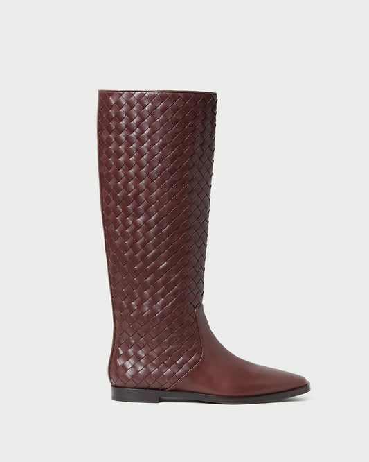 Tilly Espresso Woven Leather Boot | Loeffler Randall Women