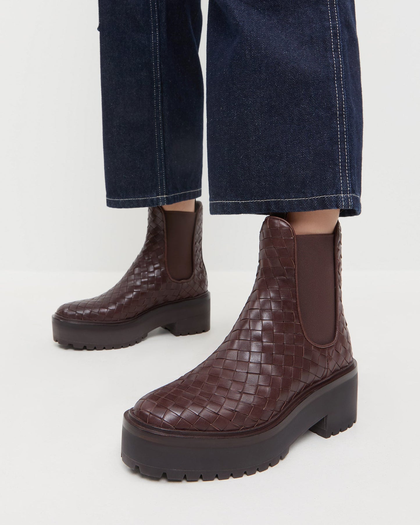 Reggie Espresso Woven Chelsea Boot | Loeffler Randall Women