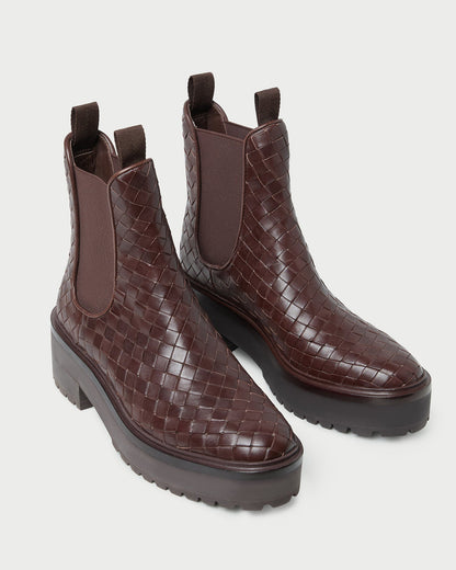 Reggie Espresso Woven Chelsea Boot | Loeffler Randall Women