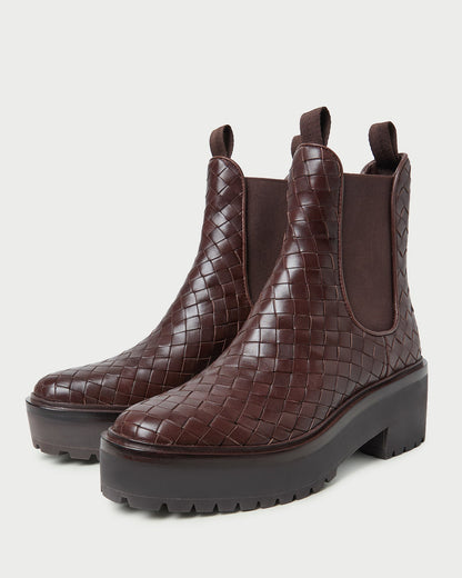 Reggie Espresso Woven Chelsea Boot | Loeffler Randall Women