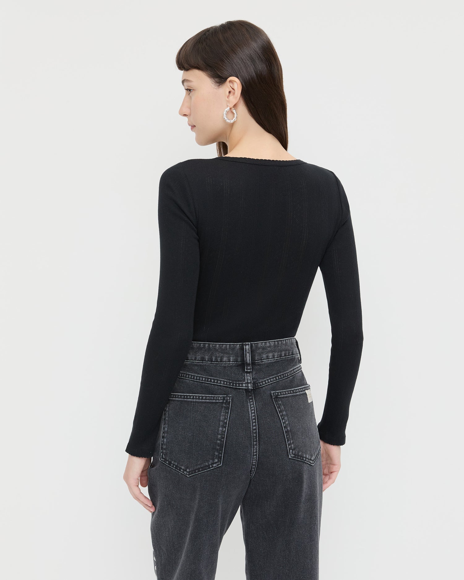 Kaya Pointelle Long-Sleeve Bodysuit | Loeffler Randall Women